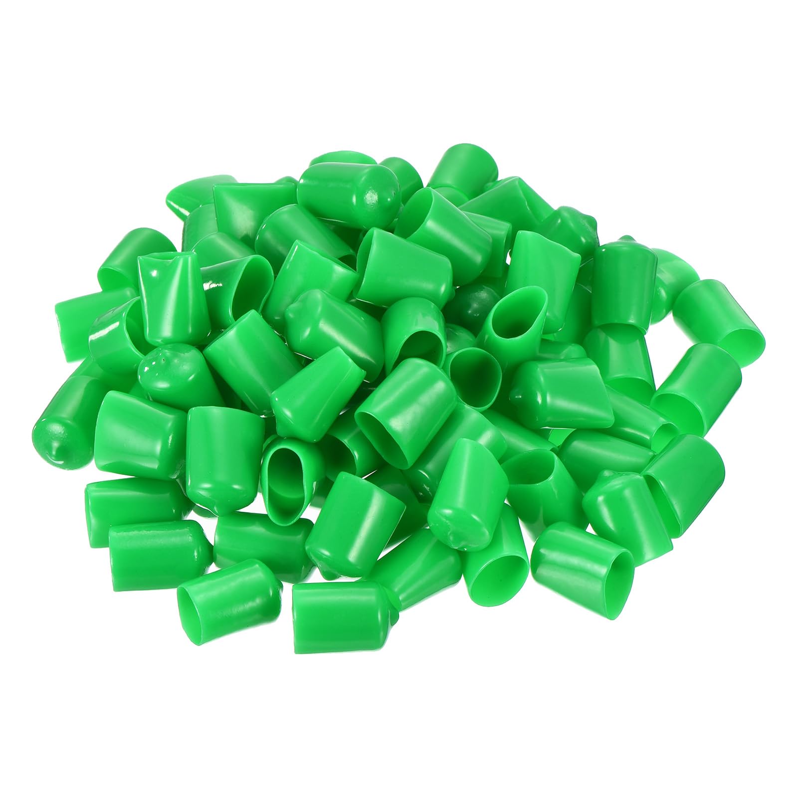 uxcell 100pcs Rubber End Caps 16mm ID Vinyl Cap Cover Screw Protectors Green