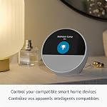 Amazon Echo Spot (nouveau modèle), Idéal pour les tables de nuit, bureaux et cuisines, réveil intelligent, Conçu pour Alexa+, Ocean Blue