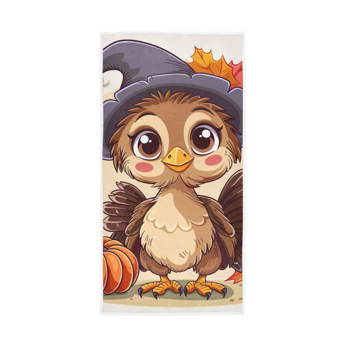 HUYGD Cartoon Turkey Fall Pumpkin Hand Towel, Hand Towels and Washcloths for Bathroom 15 x 30 Inches