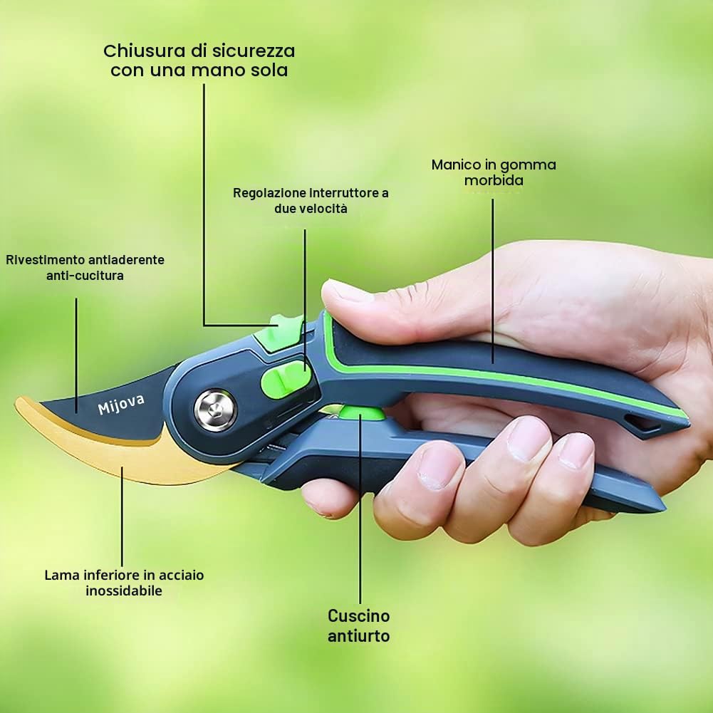 Cesoie da giardino - cesoie da giardino per impieghi gravosi con lame in acciaio inox - design ergonomico - cesoie per piante - cesoie per rose - Un grande regalo per ogni amante del giardino