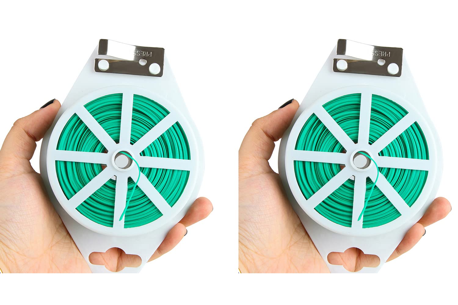 NorthPada 2 Pack Twist Ties Wire Tie Cable with Thread Cutter Total 656 Feet 200 Meters for Garden Flowers Lianas Climbing Vine Plant, Cable Organization for Your Household and Office