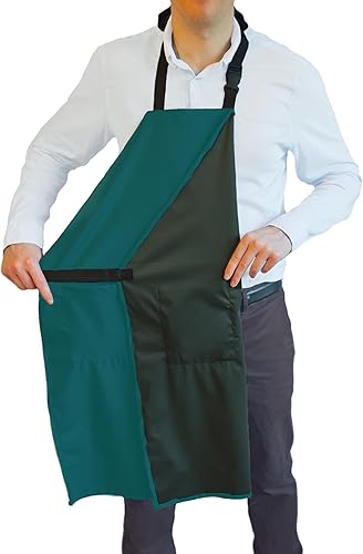 Miniatura 10 de Delantal impermeable para hombres y mujeres, 2 bolsillos, 35 pulgadas, negro, delantales de trabajo multiusos para lavavajillas, aseo de perros