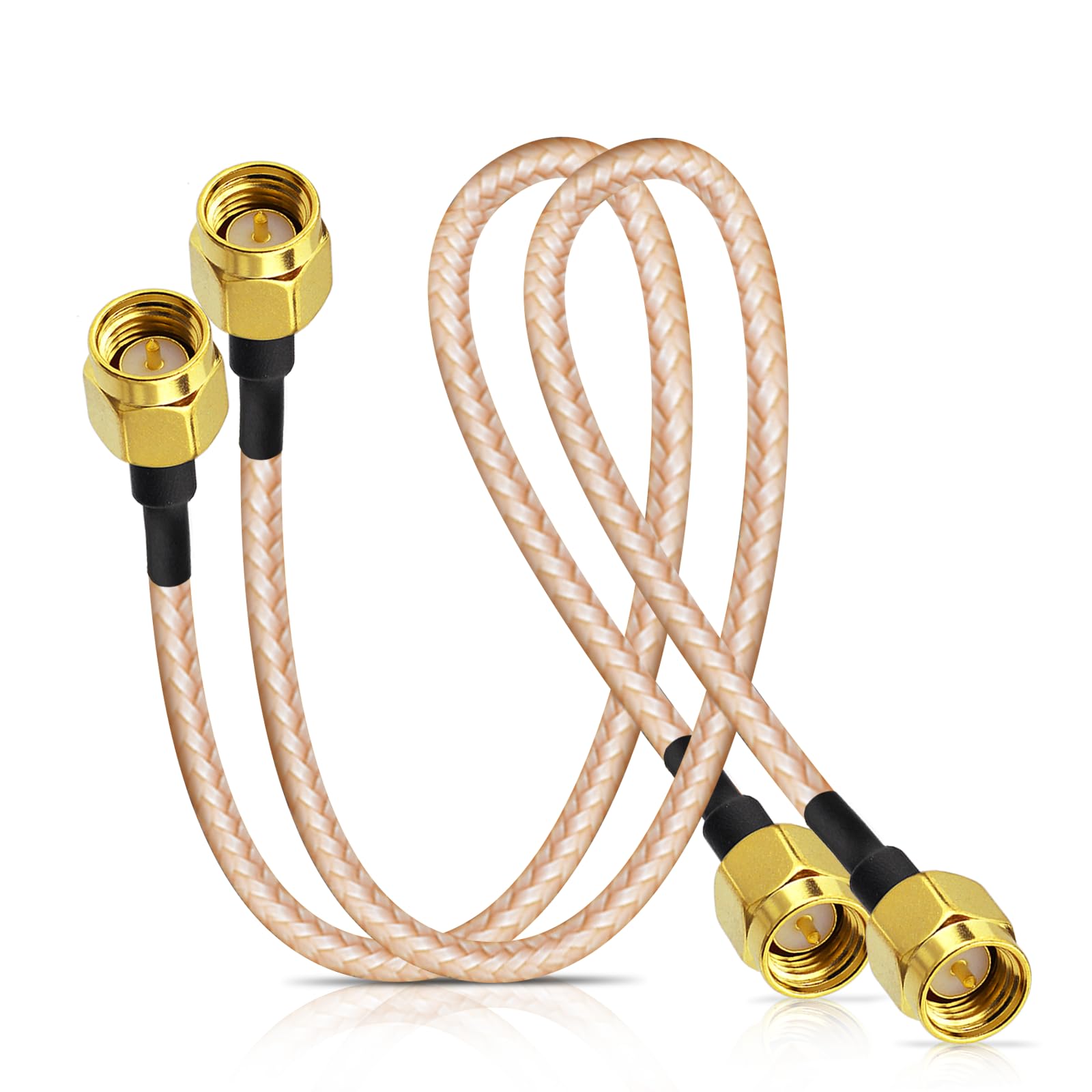 Bingfu Cable Coaxial SMA Macho A Macho RG316 30cm (2 Piezas) Por Dongle LNA-RTL-SDR