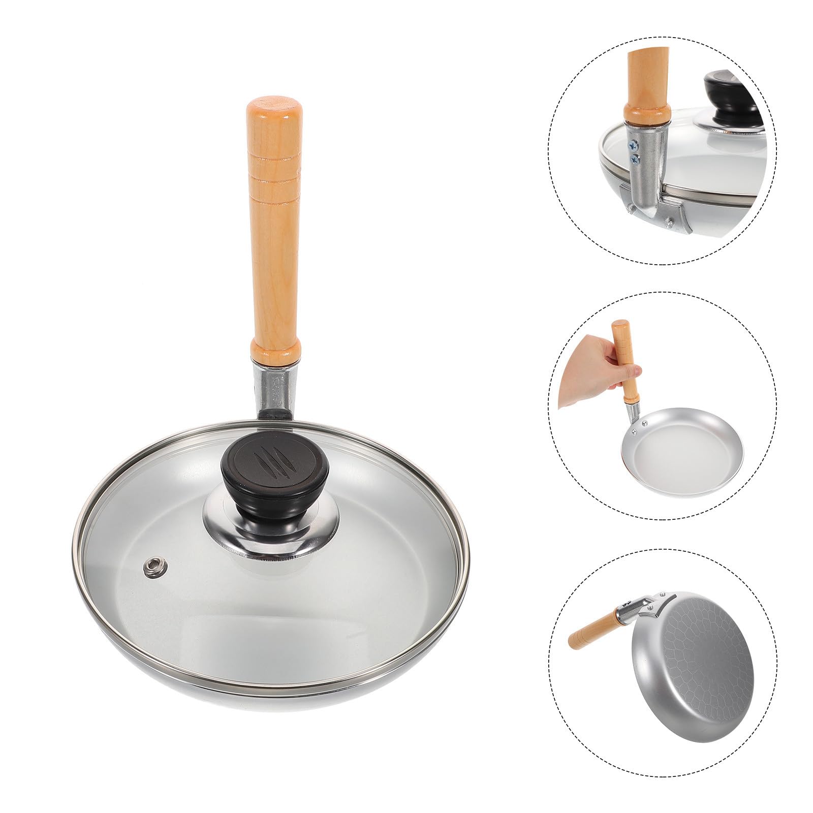 Toyvian Padella Giapponese per Uova Antiaderente Rivestimento Ergonmico per Tamagoyaki, Padella Piccola per Colazione e Uova