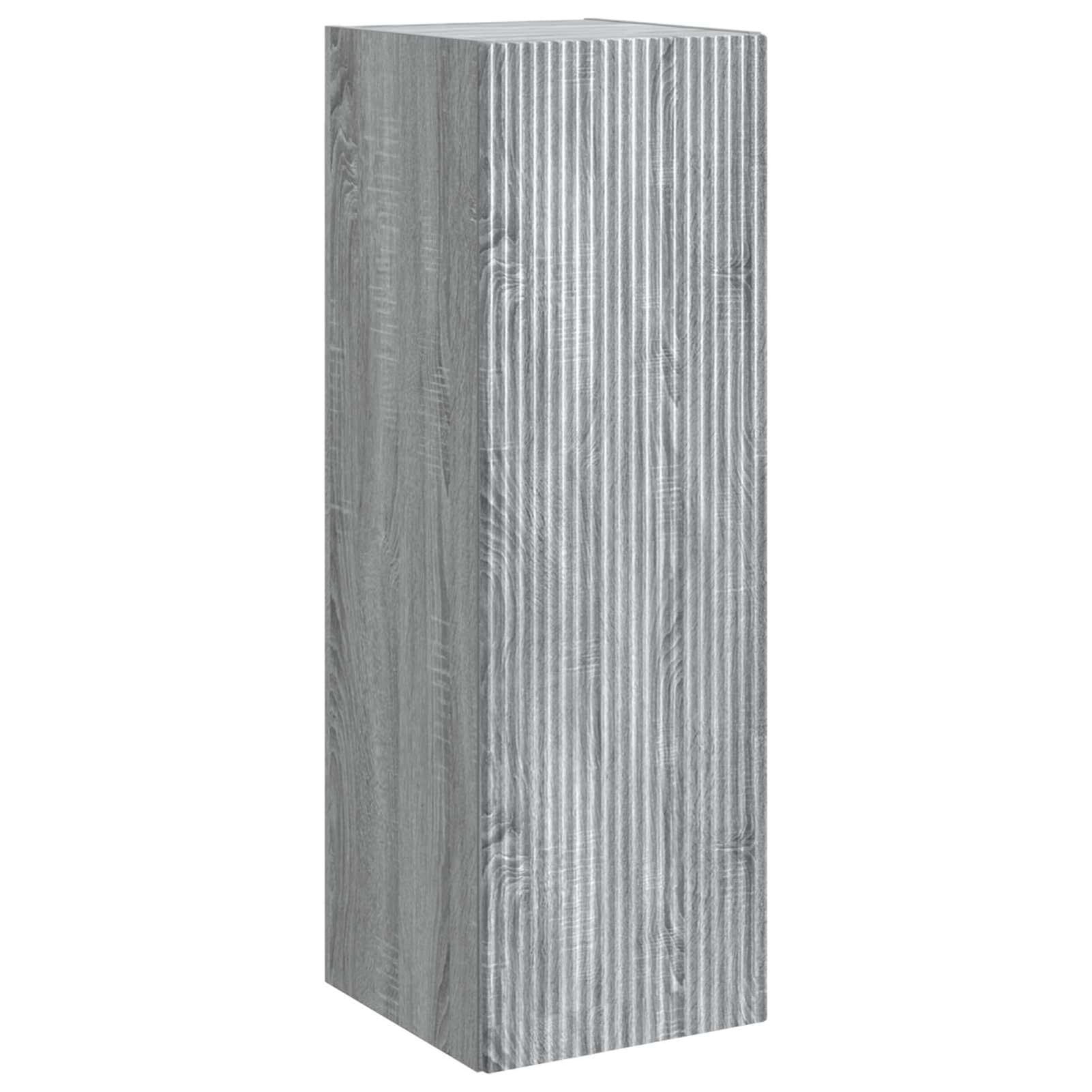 Gecheer Wandmontierter Badezimmerschrank Grau Sonoma 33 x 34,5 x 100 cm, Moderner Badezimmerschrank Stauraum-Schrank für Make-up Waschbecken Gästebad890528