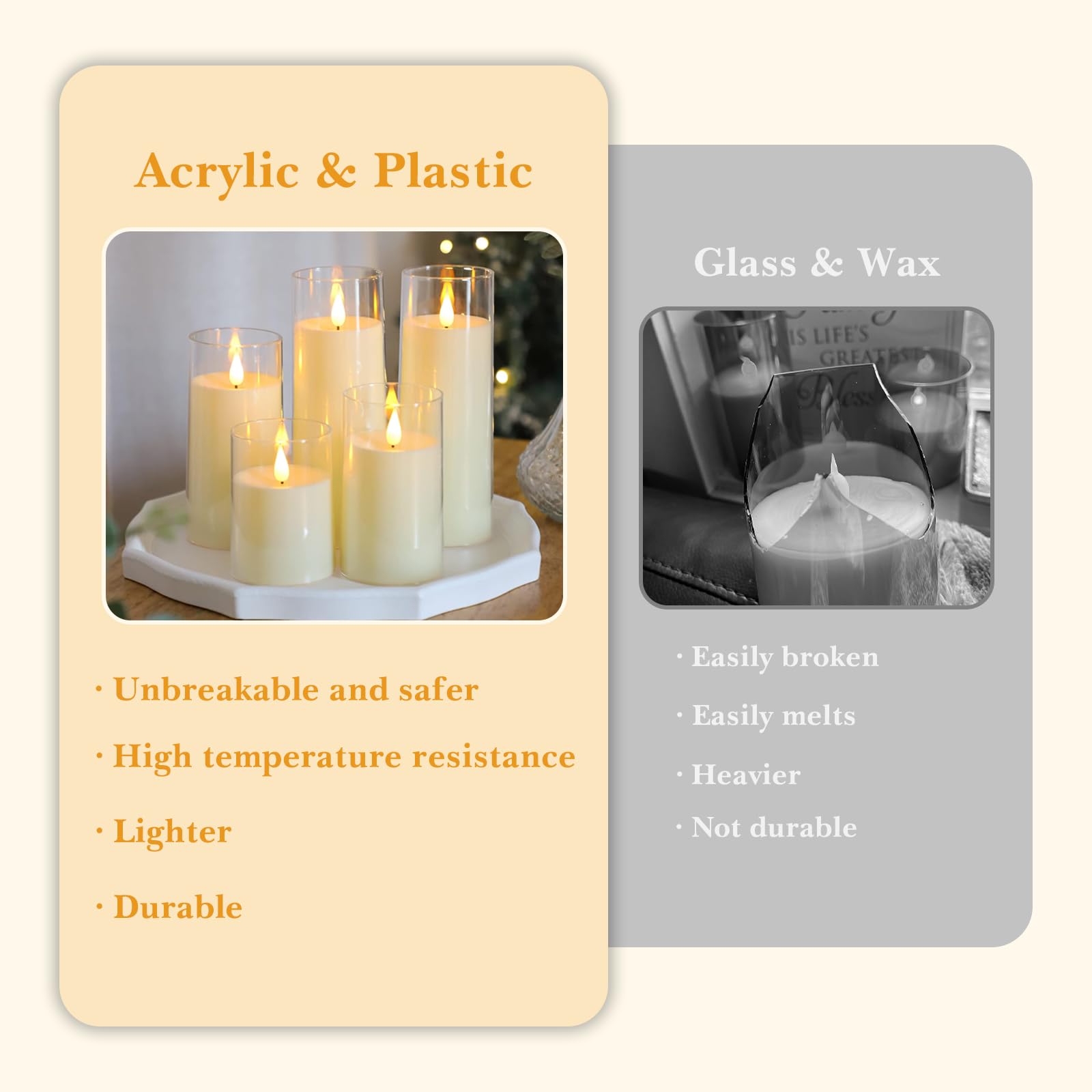 TMIYO 3-Pack Flameless LED Pillar Candles – Birch Bark Effect With Remote Control, Battery Operated Flickering Candles, Timer & Dimmer, Warm Glow For Weddings, Parties & Holiday Decor (3x4, 3x5, 3x6 Inch)