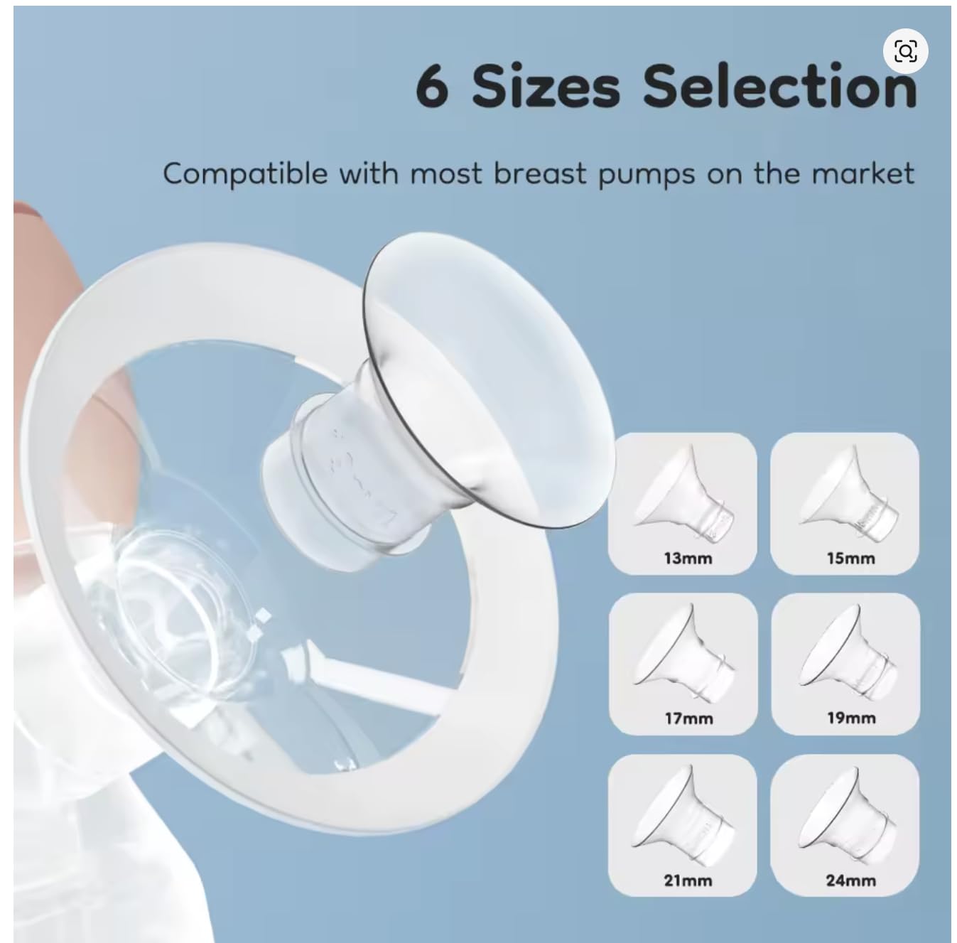 Breast Pump Flange Inserts for Small Nipples, Clear, Standard - Image 3