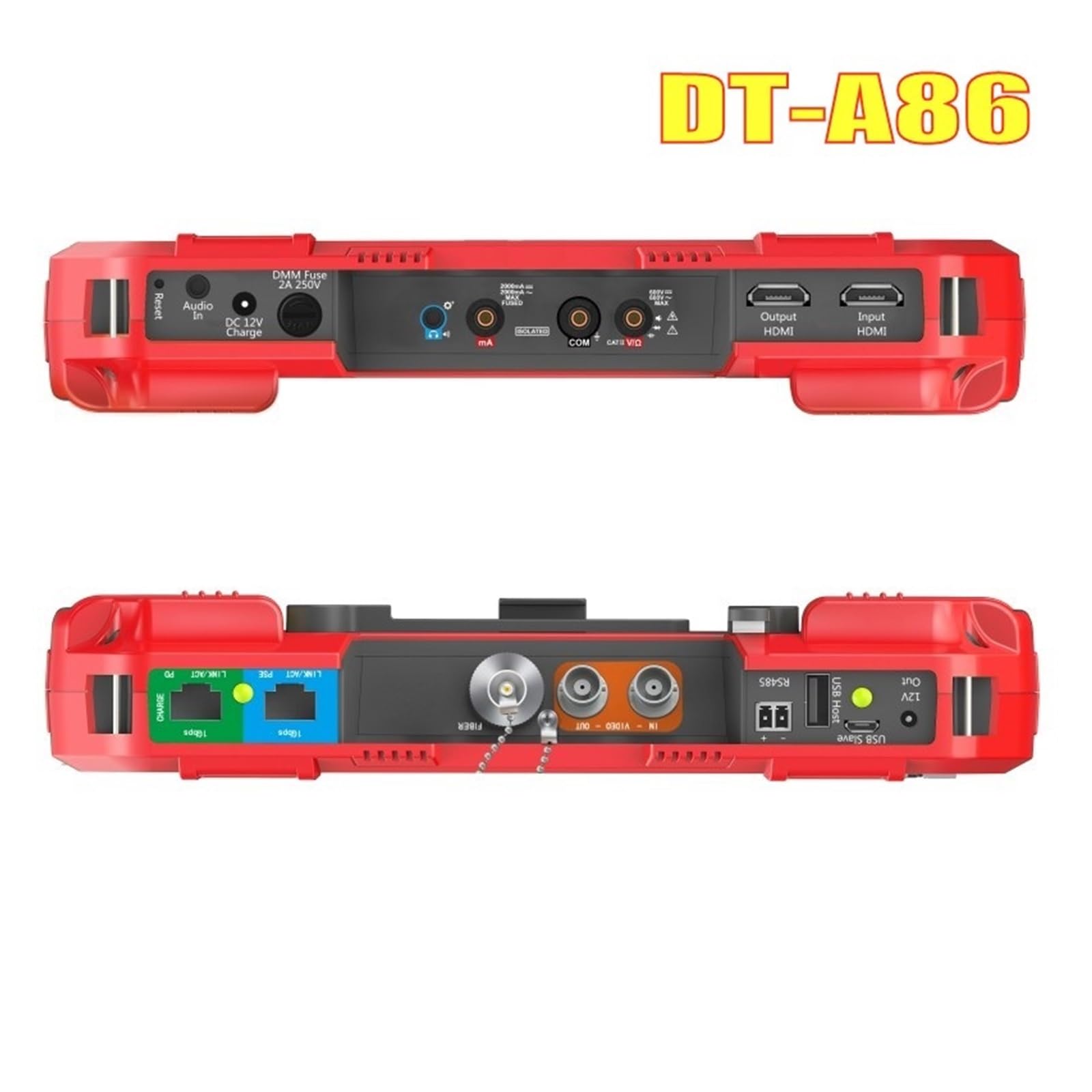 Tester CCTV, DT-A86 7 Cal H.265 4K Sieć HD IP TVI CVI AHD CVBS Tester Kamery CCTV Monitor + Test Kabla TDR + Multimetr(DT-A86)