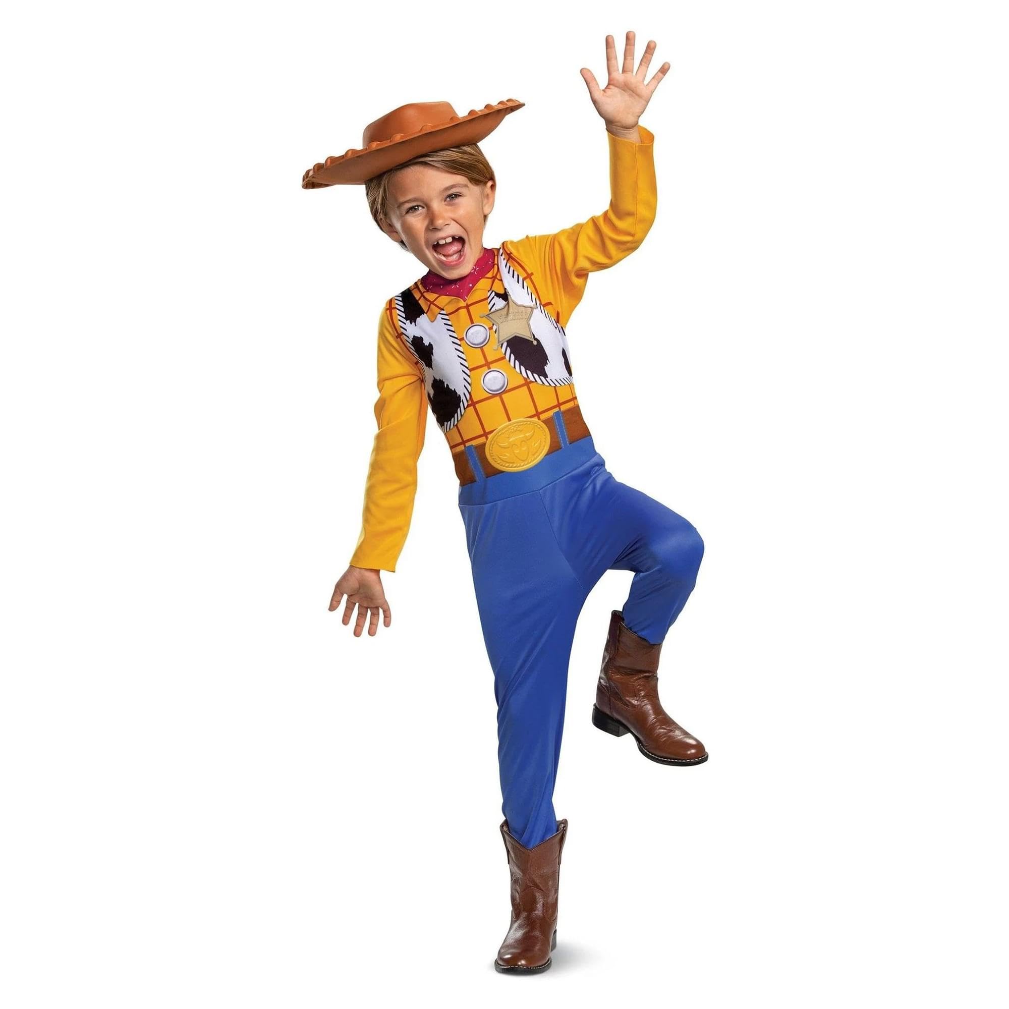 Disguise Toy Story 4 Woody Kinderkostüm Classic, offiziell lizenziert, bequeme Passform und detailreiches Design, Größe M 7 bis 8
