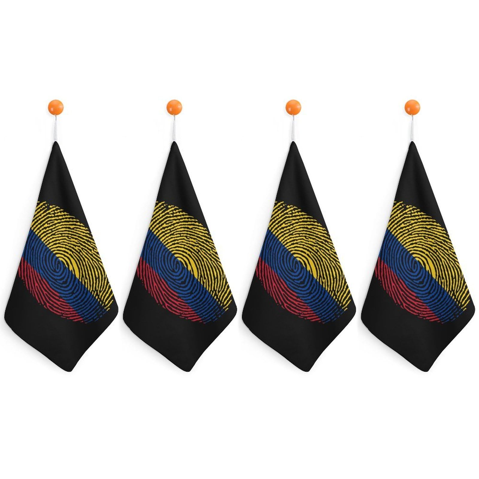 TXFBTRFSA Colombia Flag Finger Hand Towels with Hanging Loop Kitchen Towel Handkerchiefs Cleaning Cloths