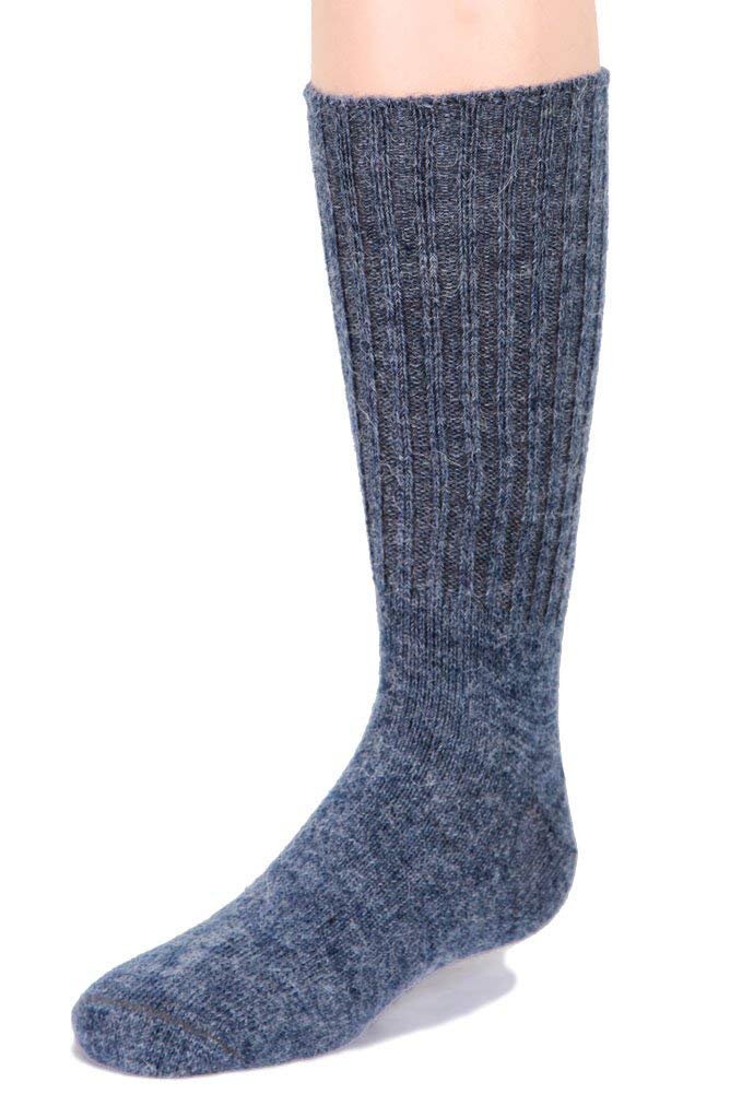 Girl's Superfine Alpaca Wool Socks - Cuff-able Crew - Solid – Ribbed