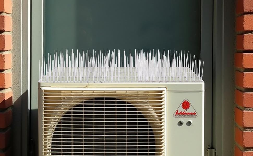 (Pack of 7) Bird and Pigeon Spikes with Double Sided Tape Anti Bird Plastic Spikes for AC Balcony Railing Window Home Protection from Pigeon Dog Monkey Crow Kabootar