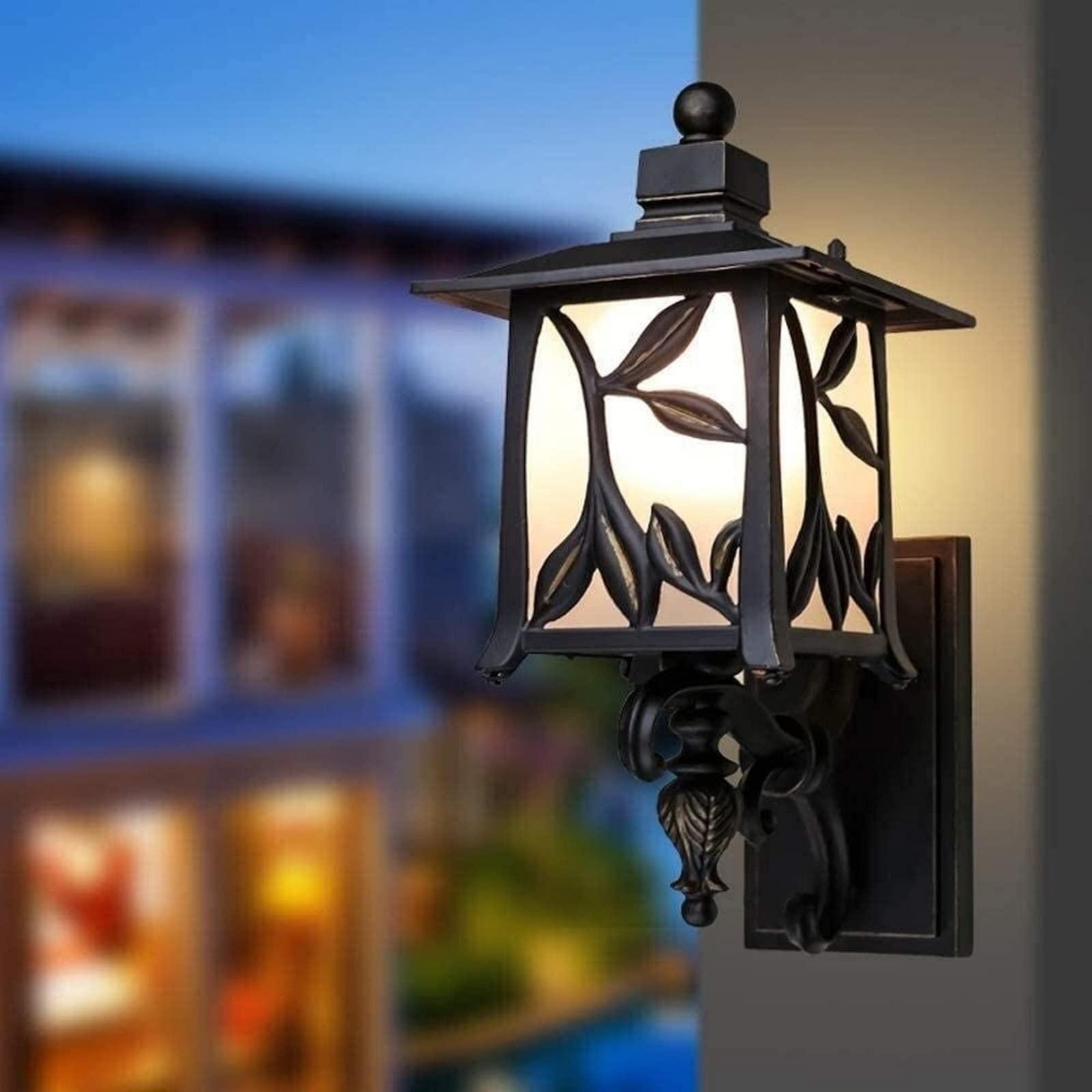 HELCEKOU Retro Villa Gateway Courtyard Wall Lighting Vintage Industry Aluminum Residential Sconce Waterproof Outdoor Porch Patio Lamp Landscape Light Home Decor (Color : Height: 45cm)