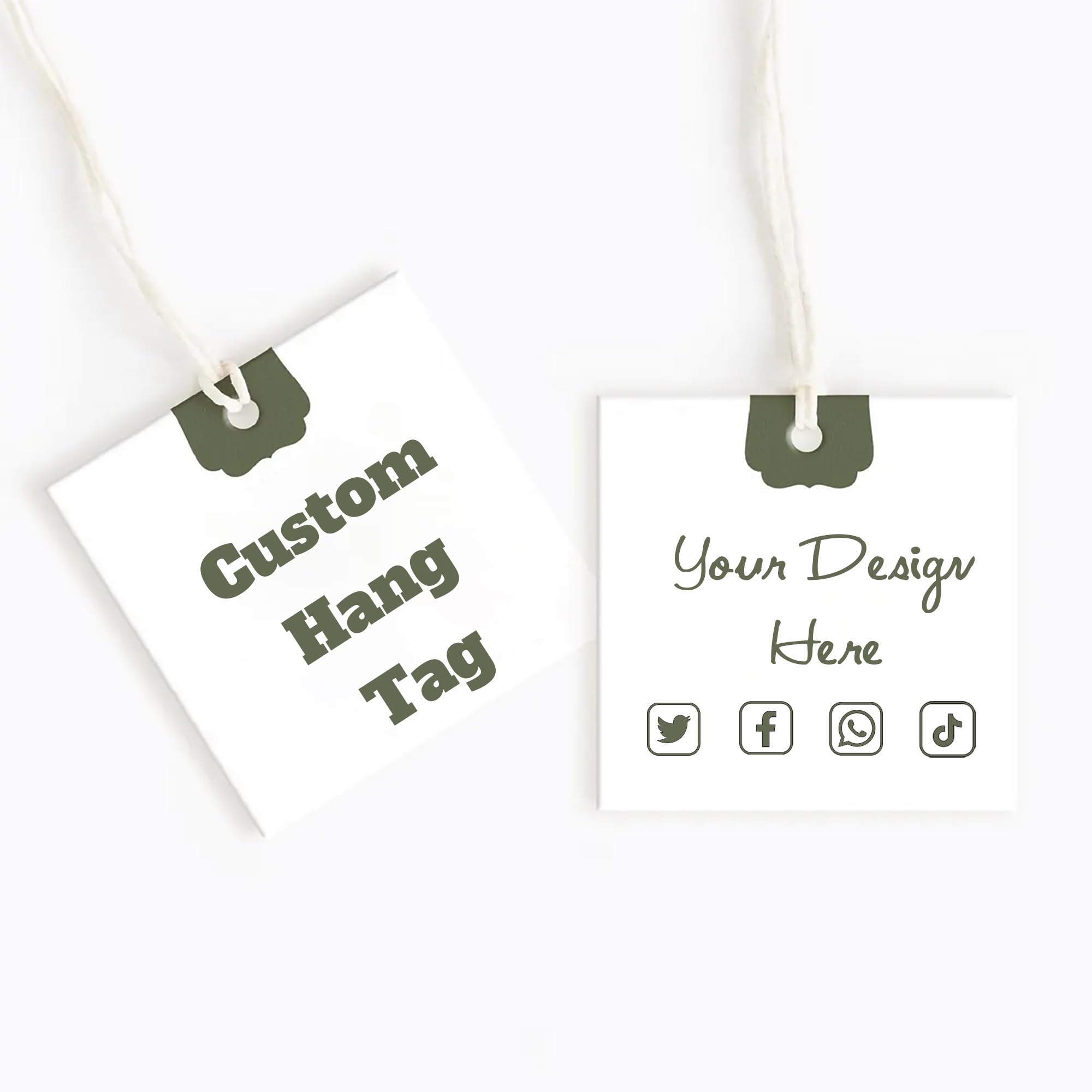 100 pcs Custom Hang Tags,Personalized Your Logo and Text Price Tags Jewelry Hang Tags Labels (2.3×2.3 inch-Square 1)