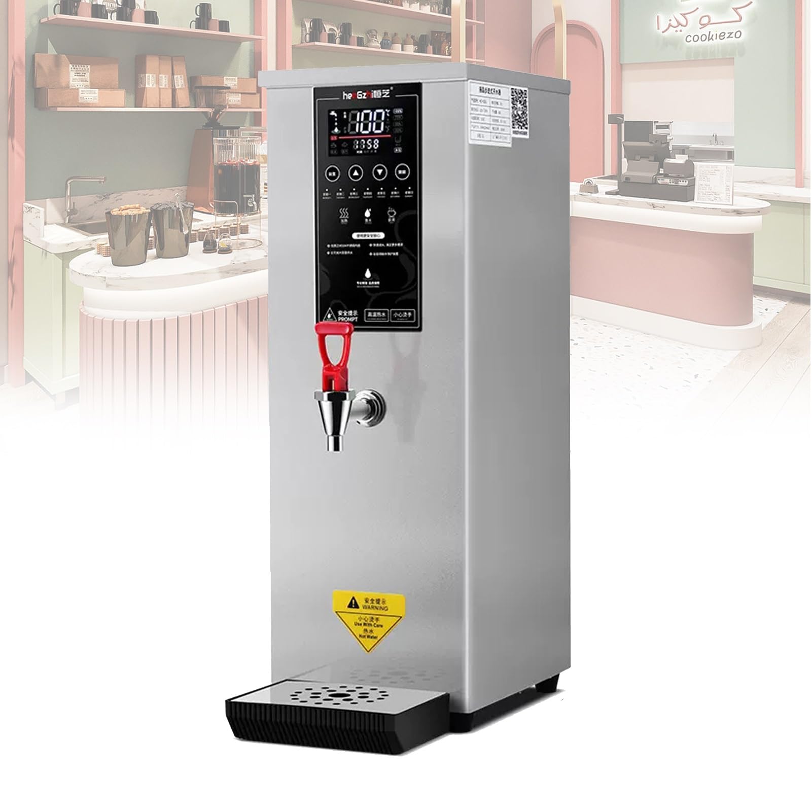 2500W Professional Commercial Electric Hot Water Dispenser with LCD Touchscreen and Built-in Water Purifier (Black 220V)
