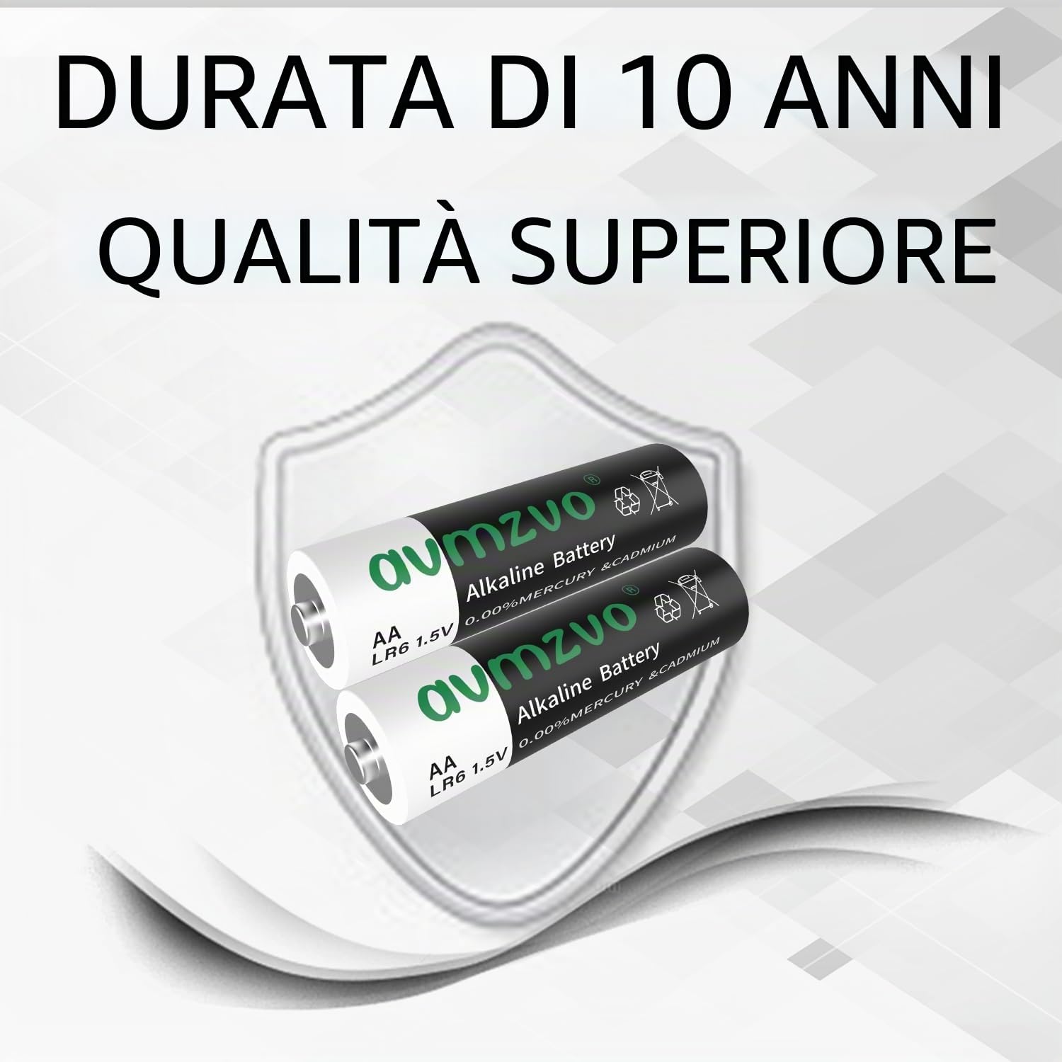Batterie AA 200 pezzi, LR6 1,5 V Alcaline, potenza duratura, potente, può essere utilizzato per giocattoli, sveglie e altri dispositivi elettronici【10 anni di garanzia】