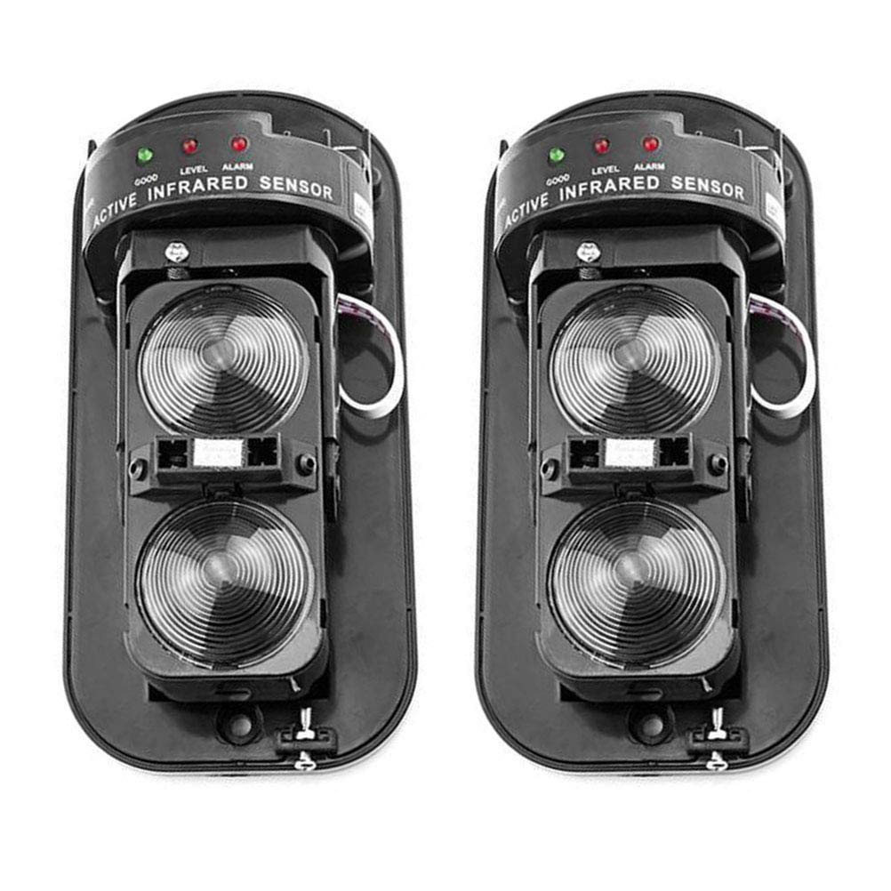Infrarot Lichtschrankensensor mit 2 Strahlen, Reichweite 100m, Schwarz