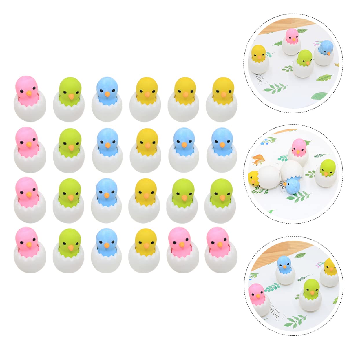 VILLCASE 3 Set Gomma Da Cancellare Shell Chick Gomme Da Cancellare Carino Mini Ragazze Freddo Pulcino Coniglio Divertimento Premi in Aula Gomma Da Cancellare Di Pasqua Pezzi * 3