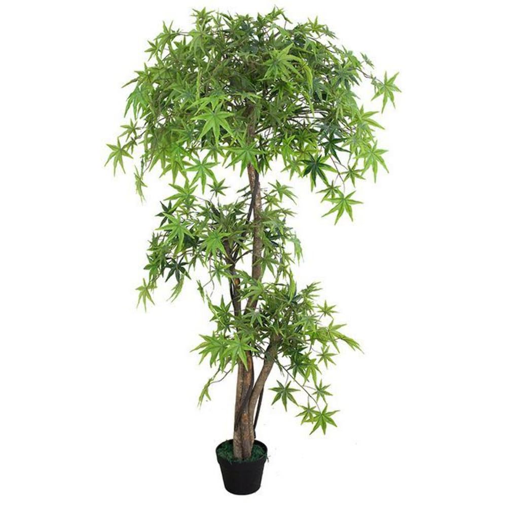 Leaf Japanese Acer Trunk Artificial Tree 5ft Green