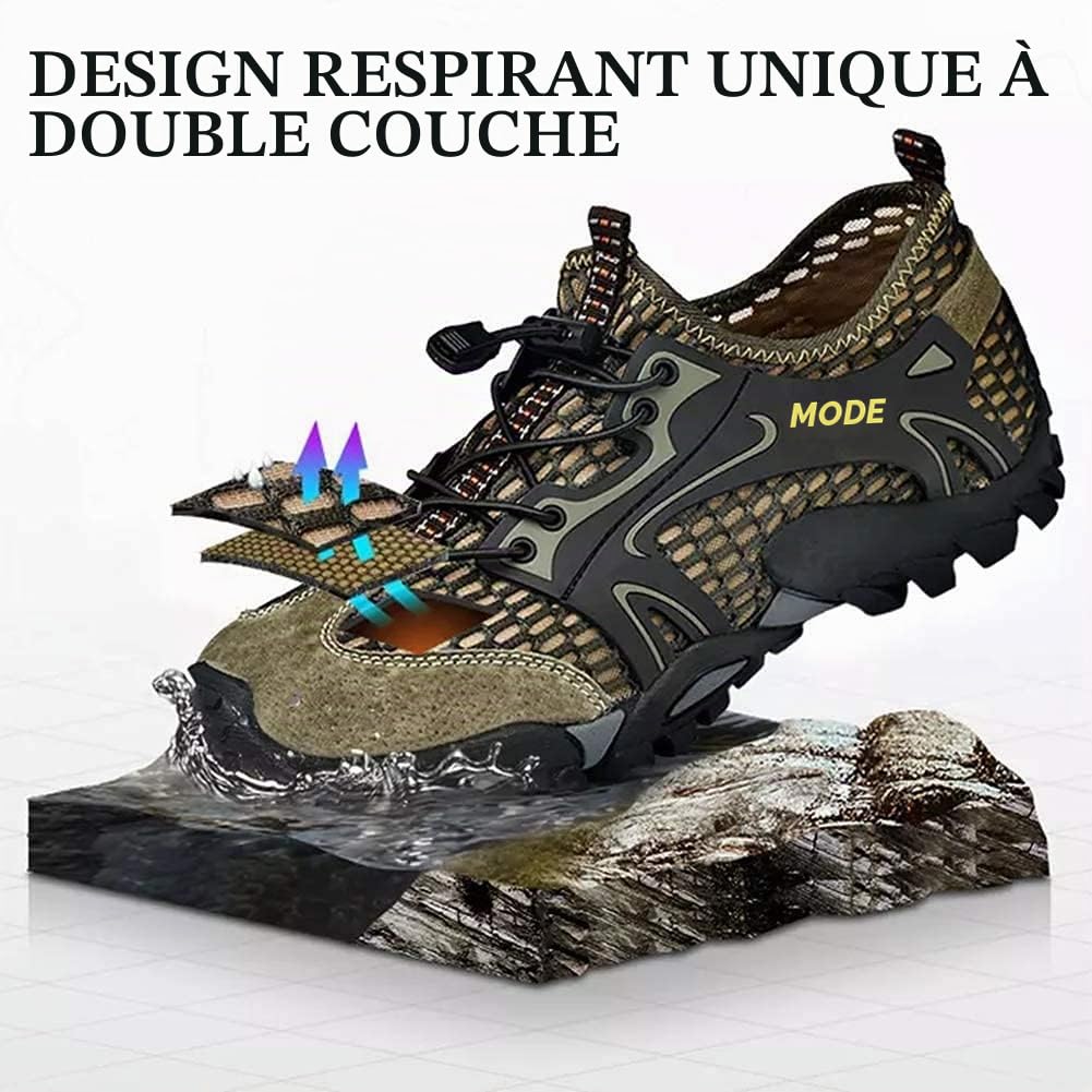 Asifn Hommes Chaussures D'eau Speed Dry Sports Chaussures d'eau Douce Randonnée Légère Outdoor Mesh Sandales Barefoot Training Marche