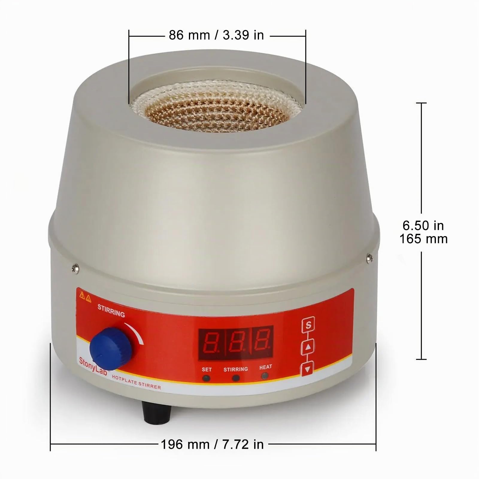 stonylab Mantello Riscaldante Laboratorio, Riscaldamento Regolabile e Agitazione Electromantle Heating Mantle con Agitatore Magnetico e Controllo Digitale Della Temperatura, 220V/300℃ 150W - 250ml