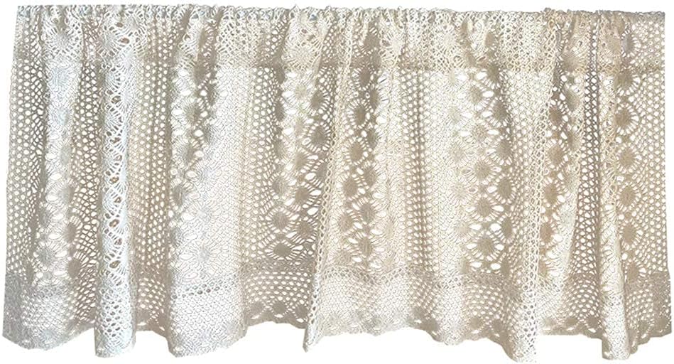 Short Curtains, Blackout Curtains, Curtain Cafe Curtain Chic Knitting Window s Farmhouse Retro Hollow Out Short Curtain for Kitchen Bistro Bedroom 1 Piece,Beige,130x60cm Home Kitchen Decor Short Curt