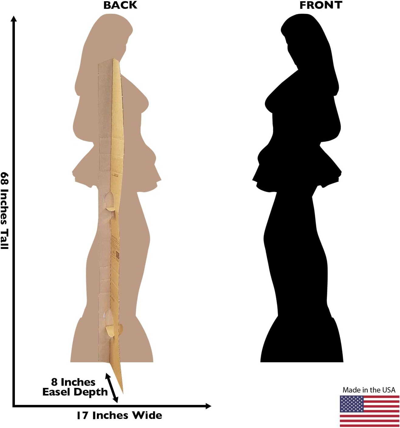 Cardboard People Woman in Skirt Silhouette Life Size Cardboard Cutout Standup