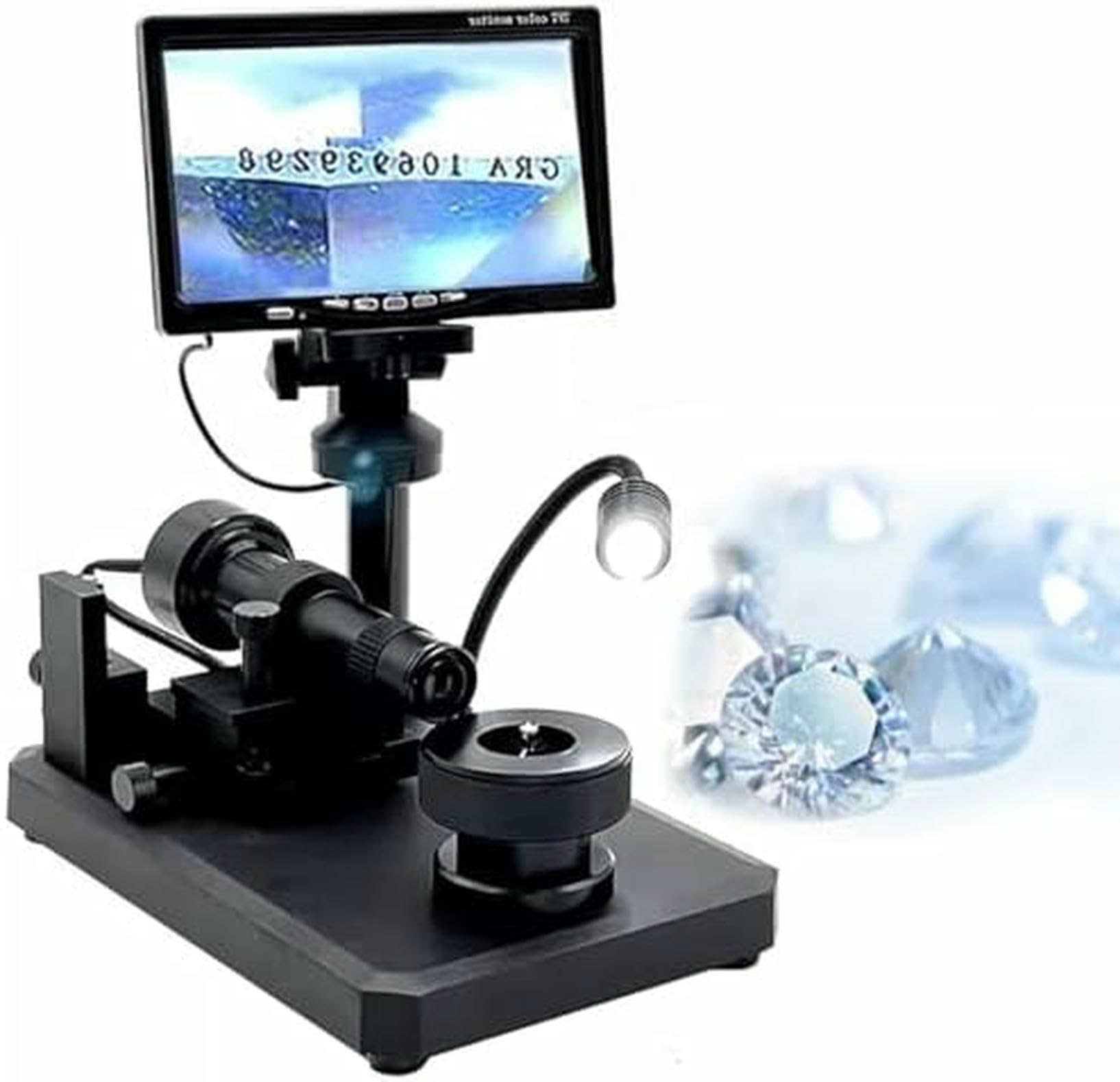 4.3-Inch Digital Microscope with LED Light – 50-1000X Magnification for Biological and Gemstone Inspection – for Viewing Diamond Inscriptions and Girdles