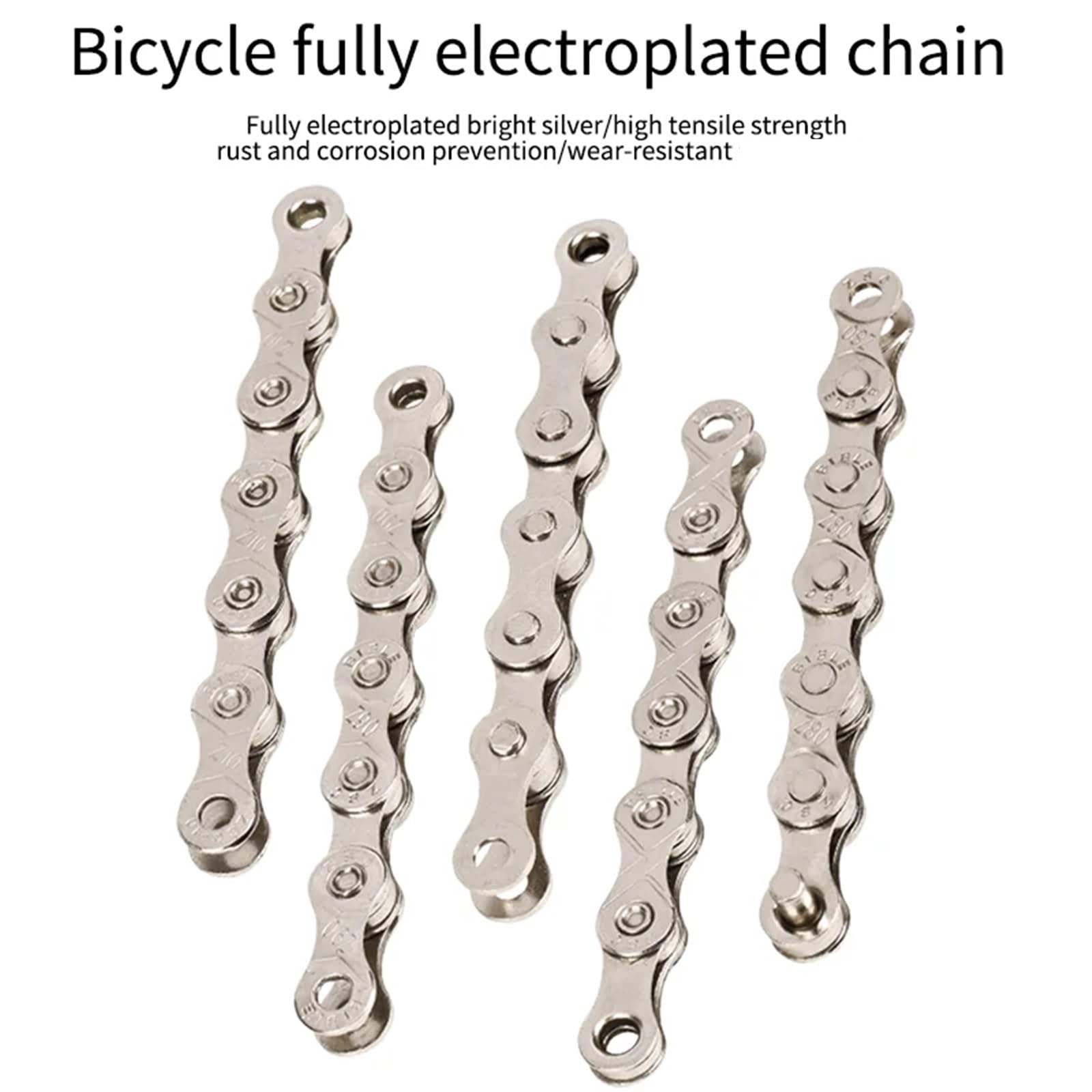 ChaîNe De VéLo Chaîne de vélo de montagne argentée à 6, 7, 8, 9, 10, 11 et 12 vitesses (maillon manquant).(12-speed chain)