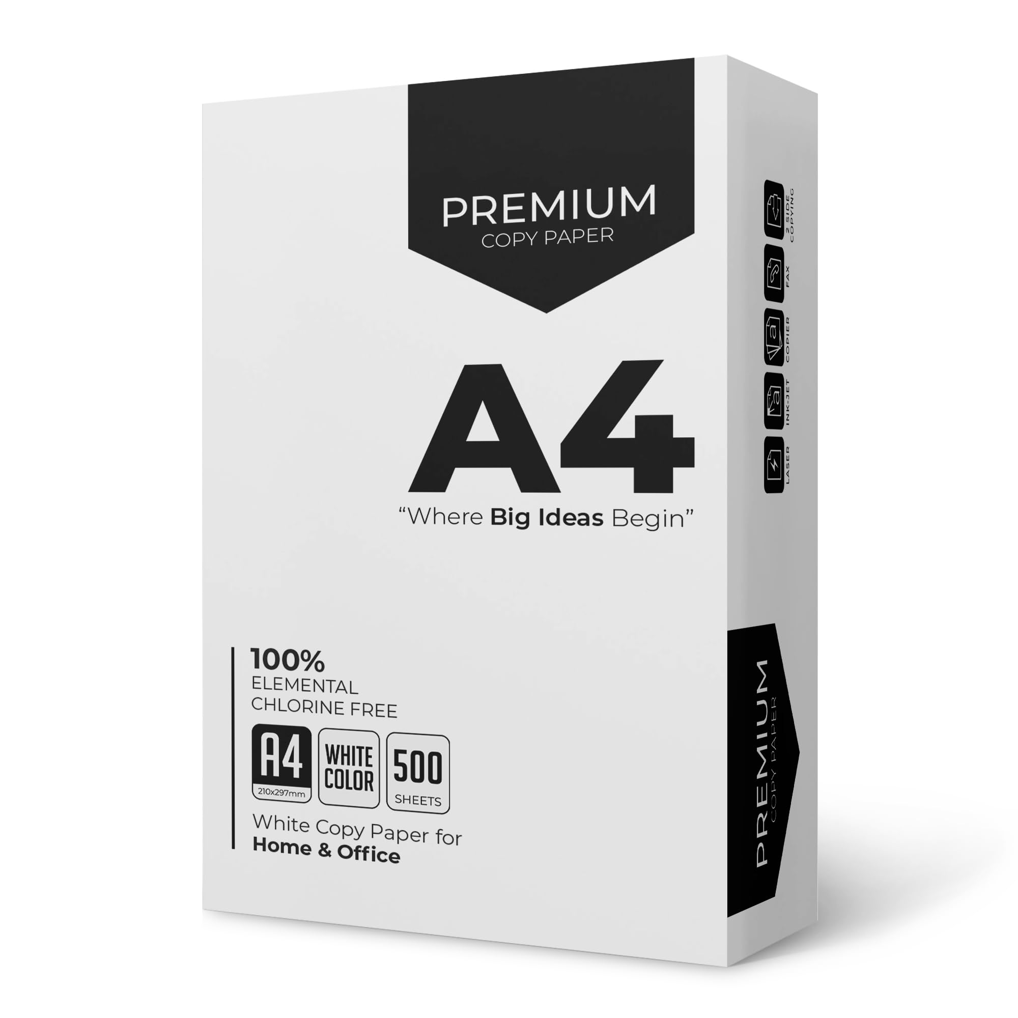 Stick Well A4 Printer Paper - 500 Sheets, White A4 Paper, Compatible with Inkjet, Laser Printers & Copiers, Multipurpose, Ideal for Home and Office Printing (1 Reams)
