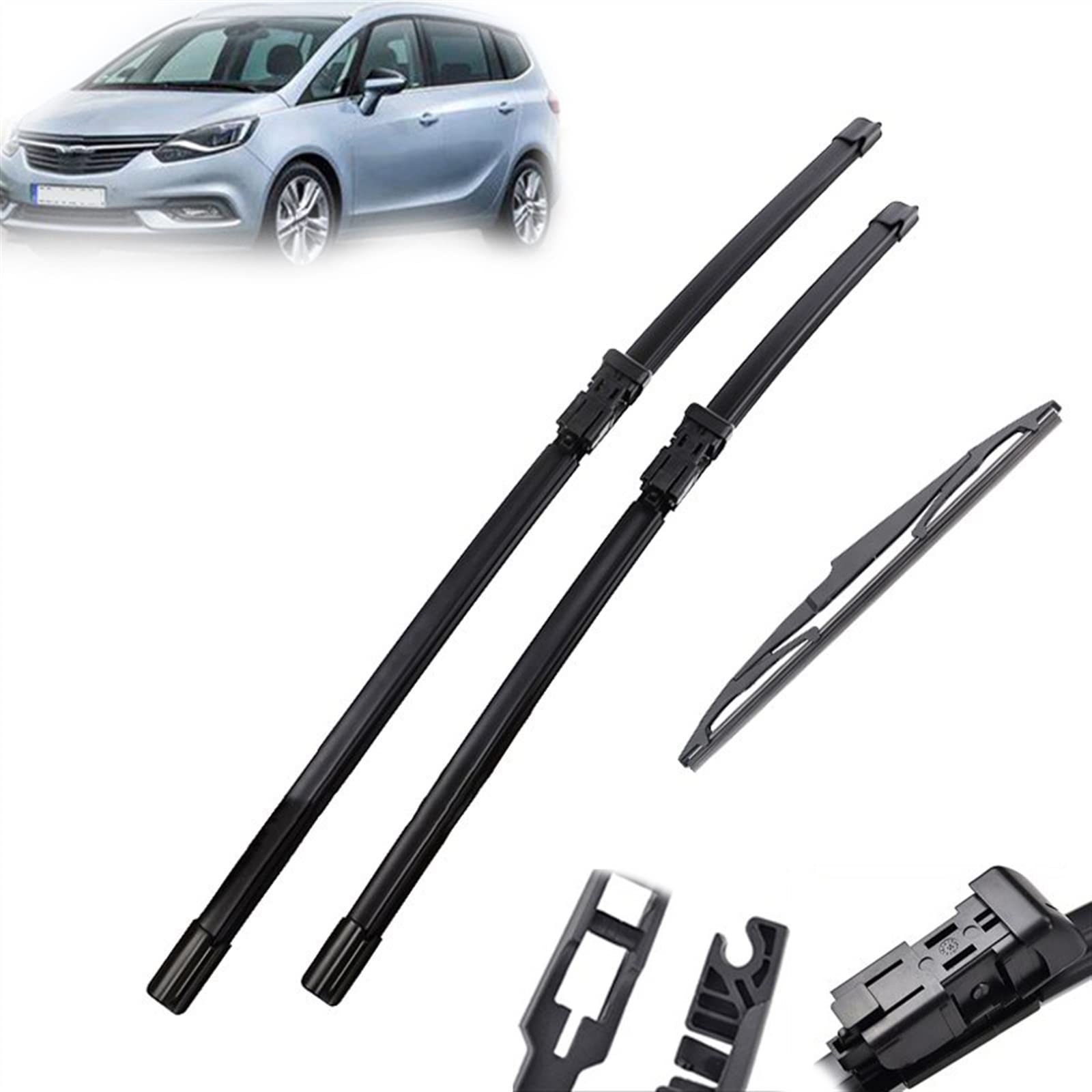 Limpiaparabrisas Juego Escobillas Limpiaparabrisas Delanteras Y Traseras Para Opel Para Zafira Para Tourer C 2012 2013 2014 2015 2016 2017 2018 2019 2020 Parabrisas Ventana 30"+28"+14"