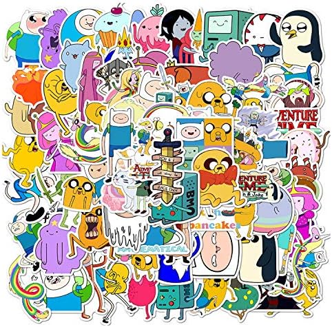 Amazon Adventur E Time ステッカー カートゥーンネットワークステッカー 防水ビニールステッカー 子供 ティーンズ 大人 ウォーターボトル スケートボード 100枚 Tutulo ドラッグストア
