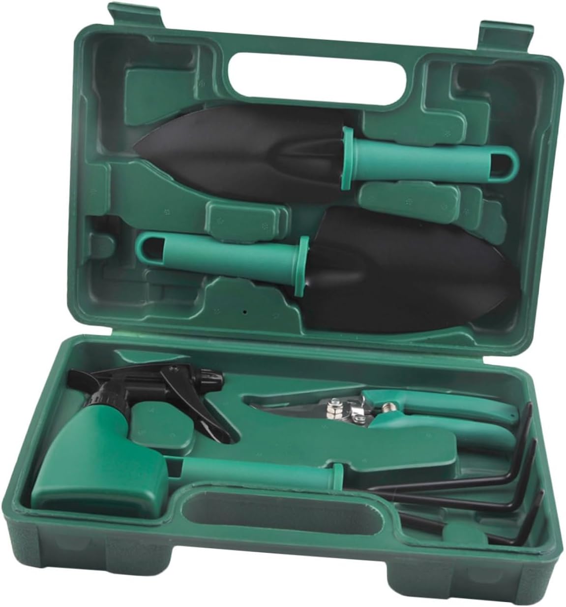 Garden Tool Set with Shovel and Rake 5pcs Stainless Steel Gardening Kit with Carry Case for Outdoor Planting and Yard Work