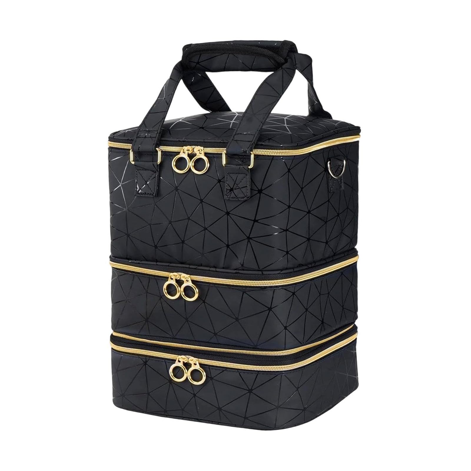 Buxuaaaa Fabric Polish Case Design with Multiple Compartments Leak Proof for + Bottles Storage Portable Cosmetic Storage