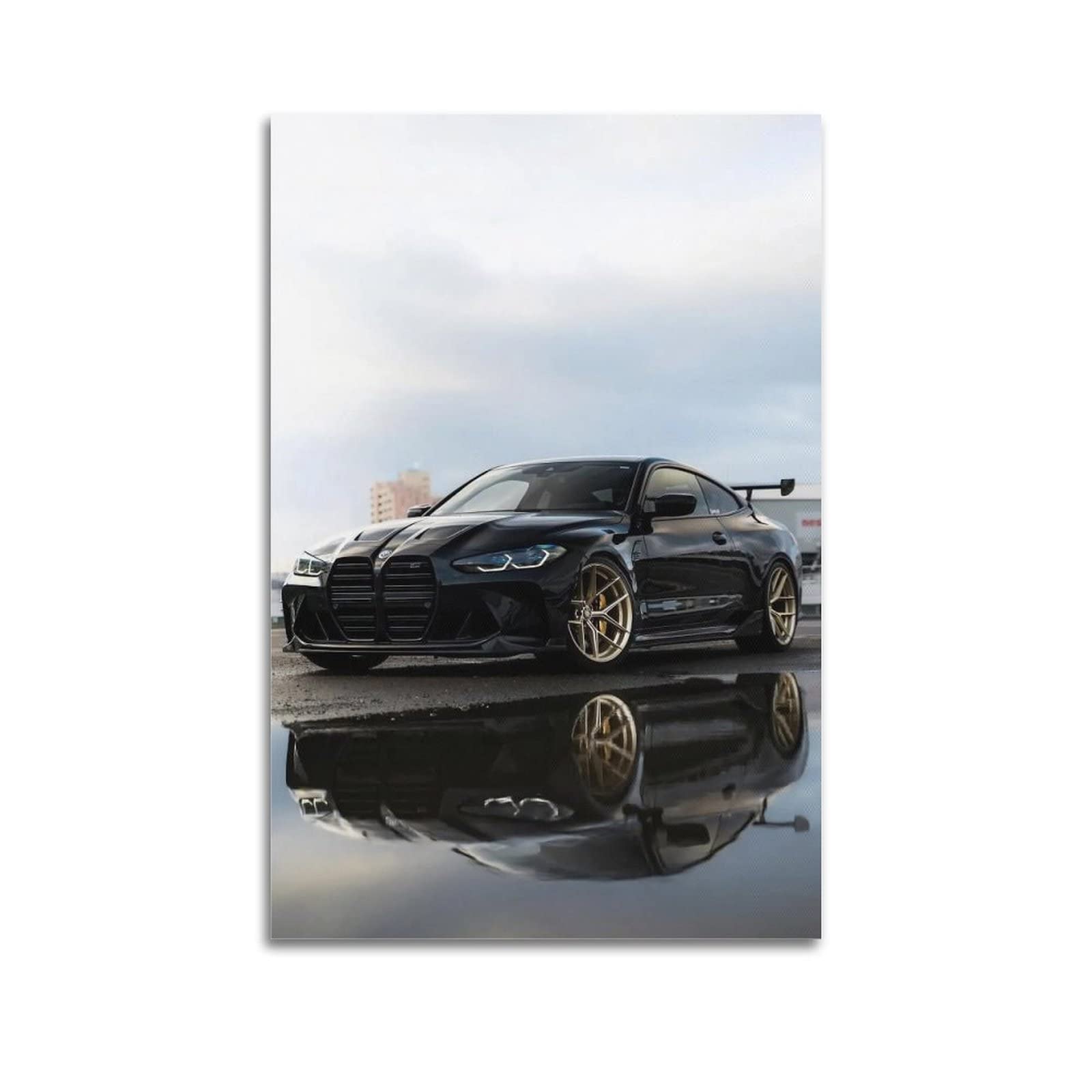 JUNNA Sport Car Poster for BMW G82 M4 Racing Car Supercar Decorative Painting Canvas Wall And Art Picture Family Bedroom Decor 20x30inch(50x75cm)