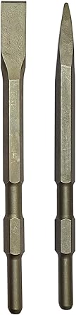 Inditrust 1-inch point and Flat Chisel set hammer bit Suitable for 5 kg Demolition Hammer Machine (Size 17x280mm)