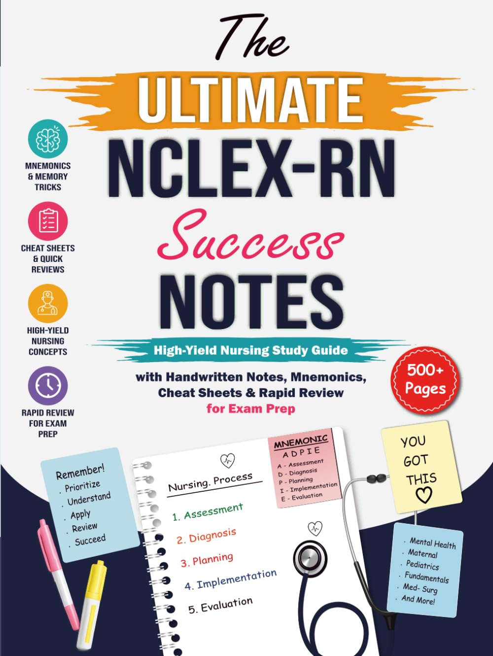 The Ultimate NCLEX-RN Success Notes: High-Yield Nursing Study Guide with Handwritten Notes, Mnemonics, Cheat Sheets & Rapid Review for Exam Prep