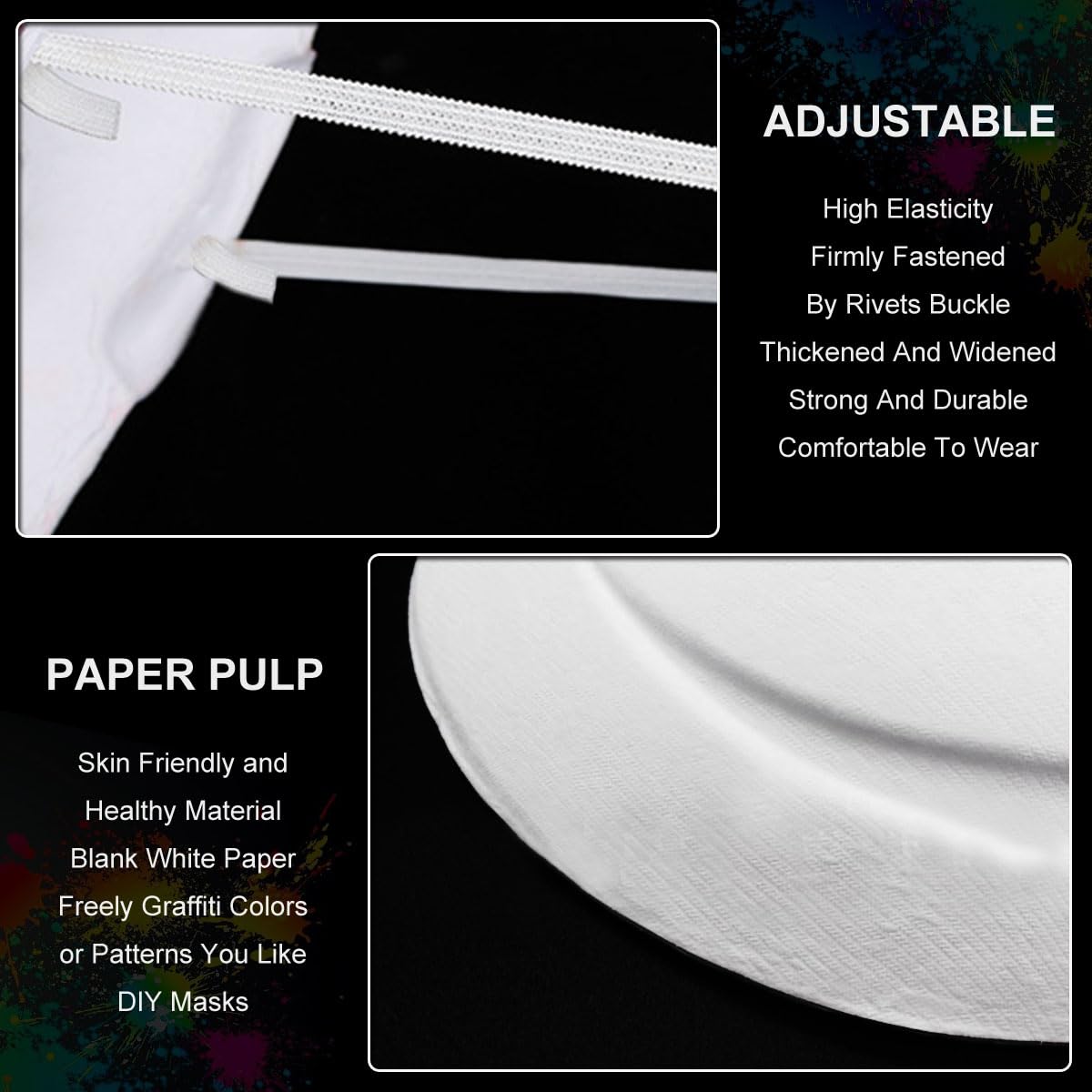 Aqearl DIY Paper Mache Mask - White Craft Mask, Paintable for Halloween, Mardi Gras, Masquerade - Cat