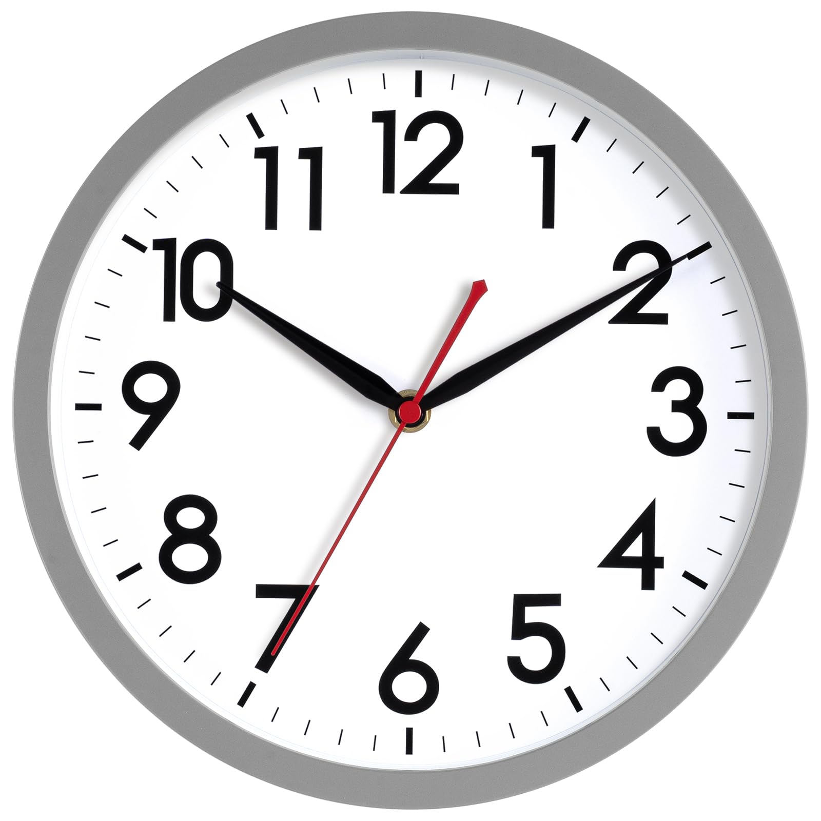 AKCISOT Wall Clock 10 Inch Silent Non-Ticking Modern Clocks Battery Operated - Analog Classic for Office, Home, Bathroom, Kitchen, Bedroom, School,