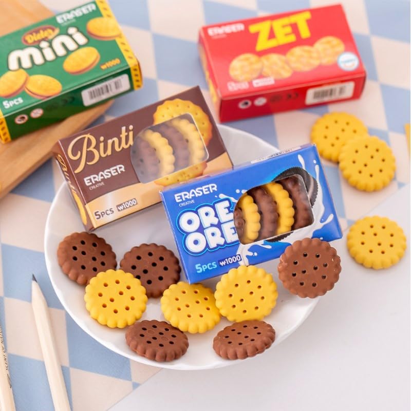 Amazon | かわいい クッキー型 消しゴム 5枚 箱入り ビスケット お菓子