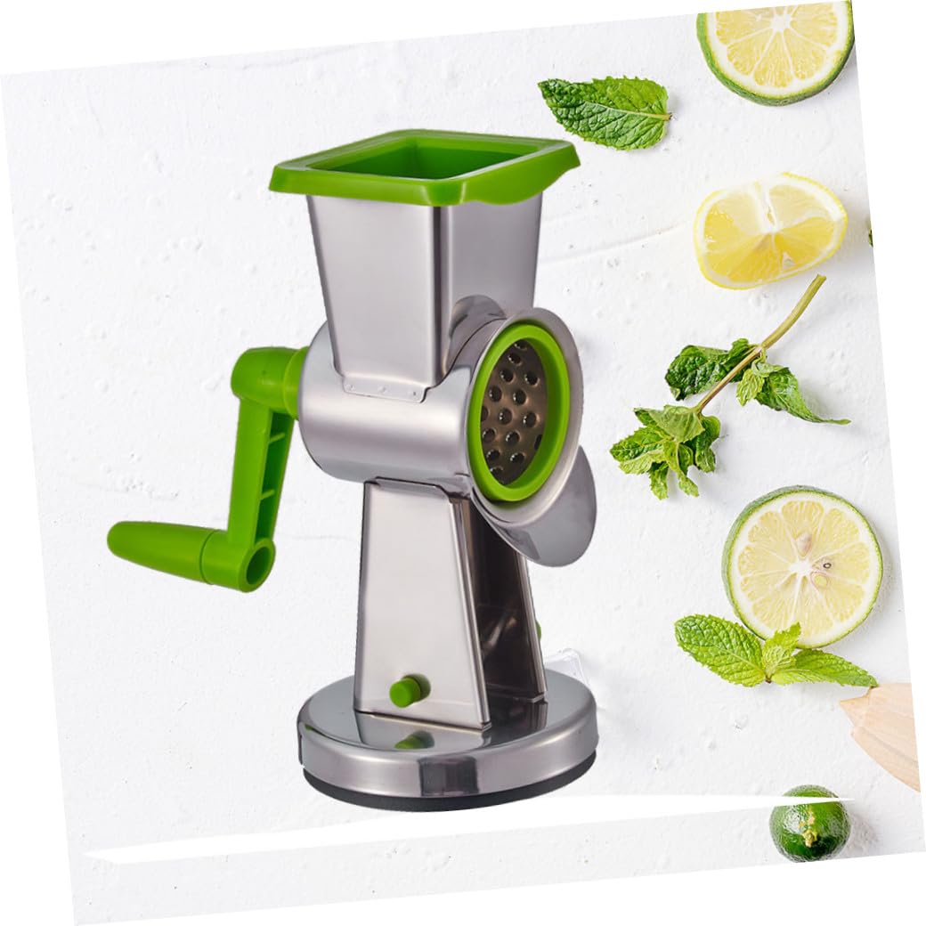 PRETYZOOM Cortador de Verduras con Cilindro Rallador de Queso de Acero Inoxidable Triturador Manual de Alimentos para Cocina para Rallar Queso y Verduras