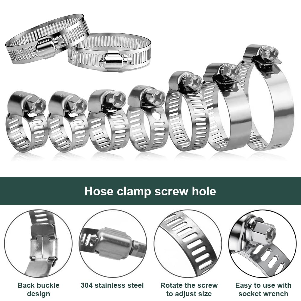 20 Fascette In Acciaio Inox 304 - Stringitubo Regolabili Per Tubi Acqua, Gas E Benzina - Foto 9