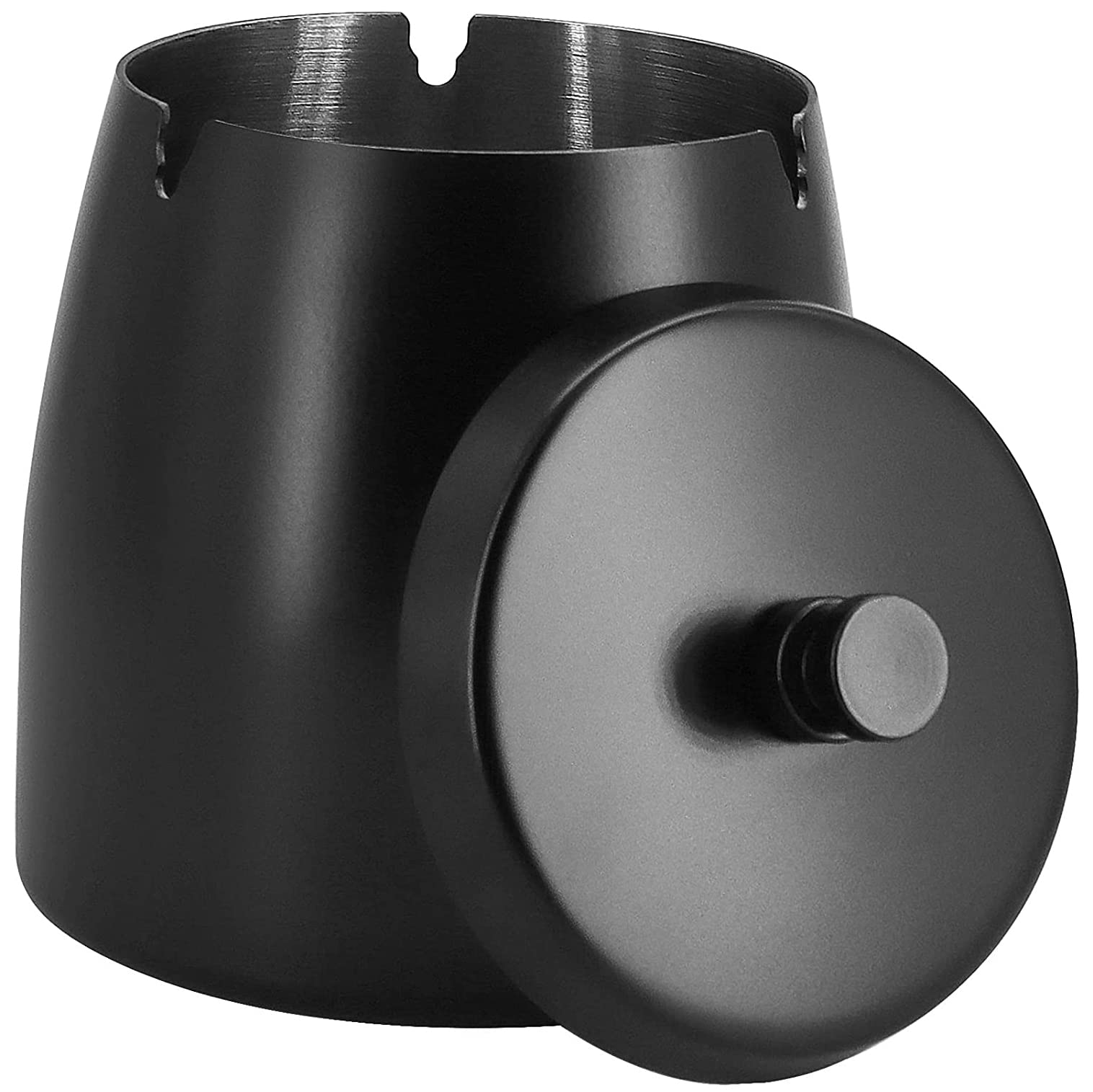 Angju Outdoor Cigarette Ashtray with Lid Smokeless Stainless Steel Ash Trays Covered Windproof Smell Proof Ashtrays for Outside Patio Home Odorless Office Tabletop