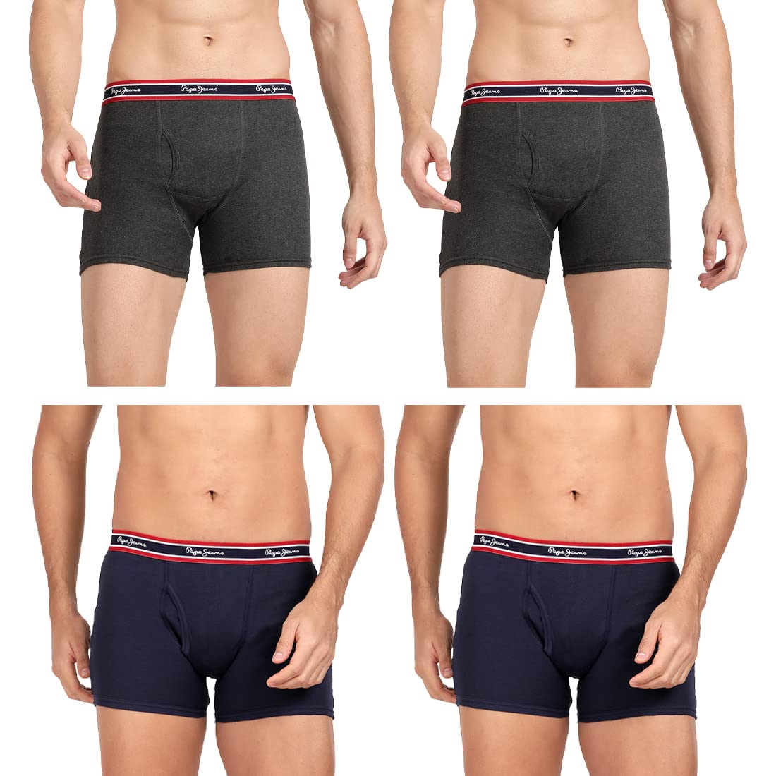 pepe jeans Men's Cotton Trunks Regular Solid Trunks (Pack of 4)-picture-40