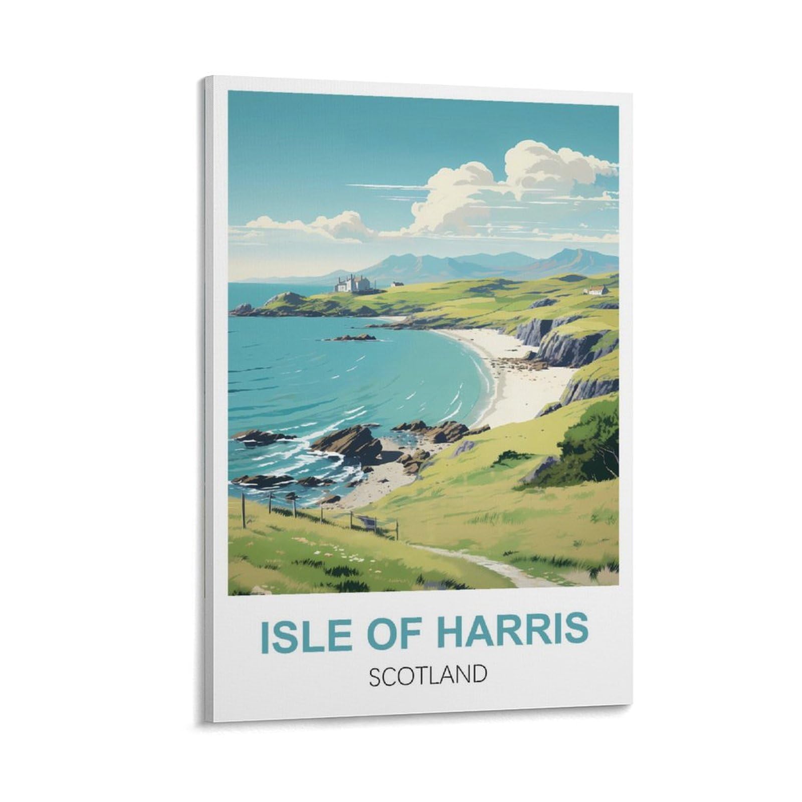 Isle of Harris Scotland Vintage Travel Poster 08x12inch(20x30cm) Canvas Prints Wall Art Paintings for Home Office Living Room Decor