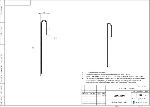 Miniatura 5 de Vodaland - Estacas de refuerzo con gancho en J extra resistente 14 pulgadas anclajes de tierra de acero recubierto a prueba de óxido con extremo de