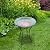Teamson Home Handpainted Mosaic Flower Fusion Glass Pedestal Bird Bath for Outdoor Patio Garden Backyard Decking Décor, 21 inch Height, Blue and Purple