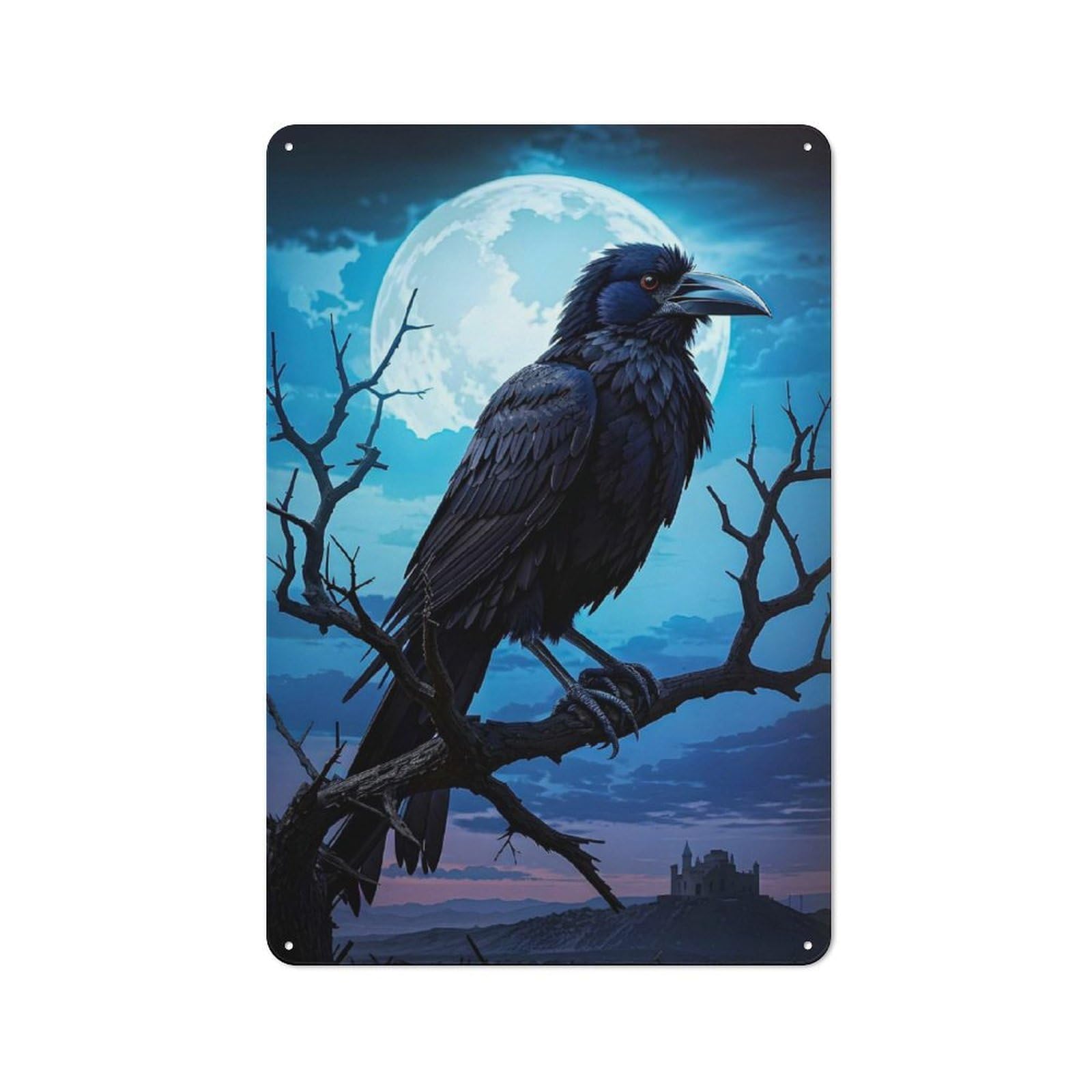 Junmoney Raven Retro-Style Metal Sign 30X20cm For Garage Or Workshop, A Moving-Home Gift For Collectors Of Tin Signs