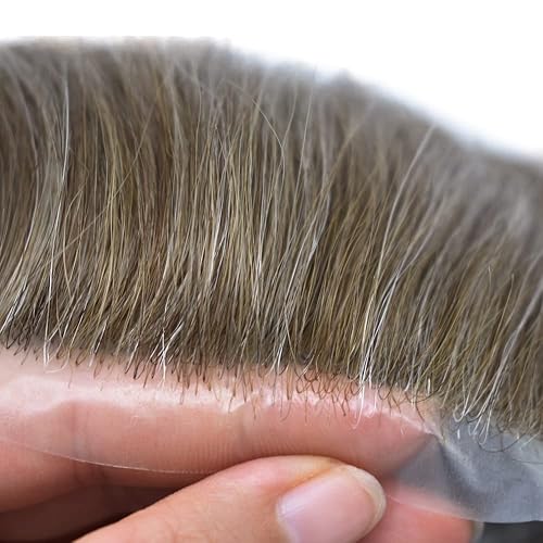 Miniatura 4 de Toupee - Sistema de cabello para hombre, 0.002 in, piel ultrafina, bucle en V, aspecto natural, piezas de pelo para hombre, tupé, piezas de repuesto