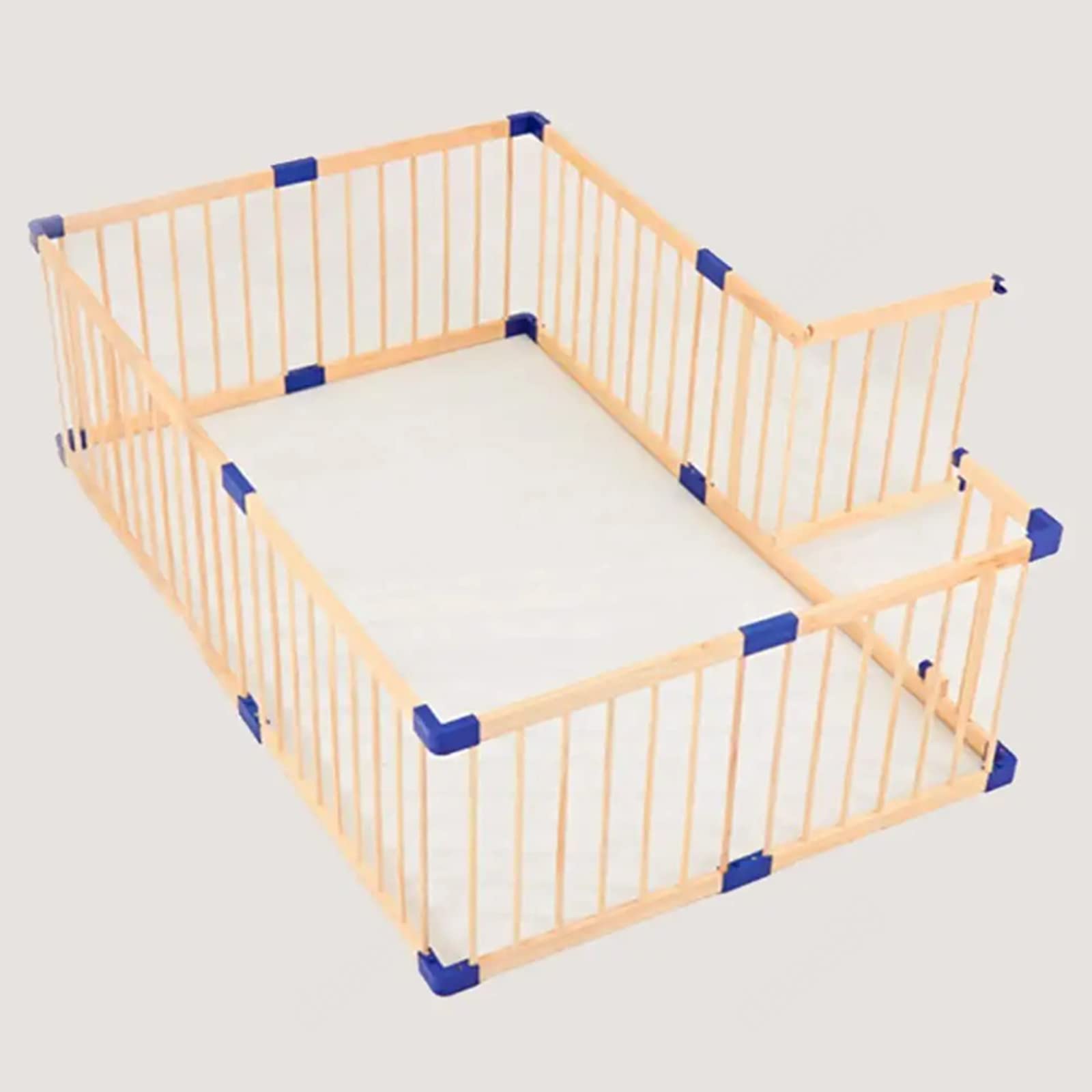 Jolan Baby Playpen with Gate, Multifunctional Wooden Baby Fence, Indoor Outdoor Kids Activity Center Playpen, Foldable Anti-Fall Fence, Toddler Safety Playard Crawling Playpen,160×180cm